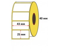 Термо этикетка 43х25 мм (1000 шт) ЭКО / втулка 40 мм