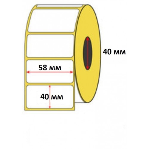 Термо этикетка 58х40 мм (700 шт) ЭКО / втулка 40 мм