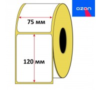 Термо этикетка 75х120 мм (250 шт) ЭКО / втулка 40 мм